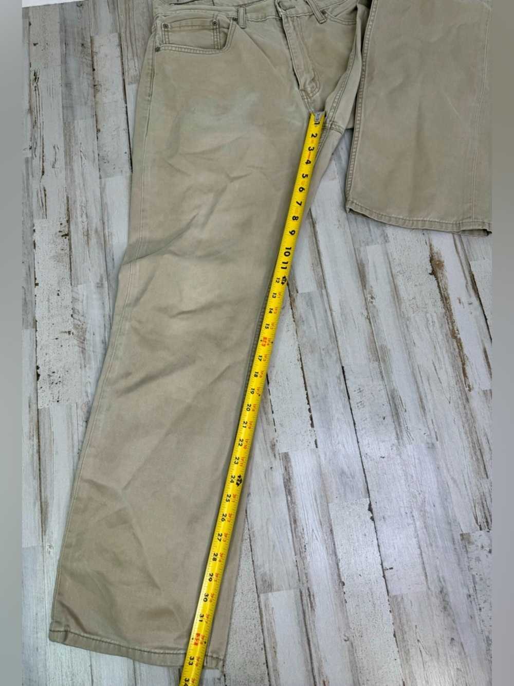 Levis 559 Relaxed Straight 36x33 Jeans 100% Cotton Khaki Tan Mens - Picture 9 of 12